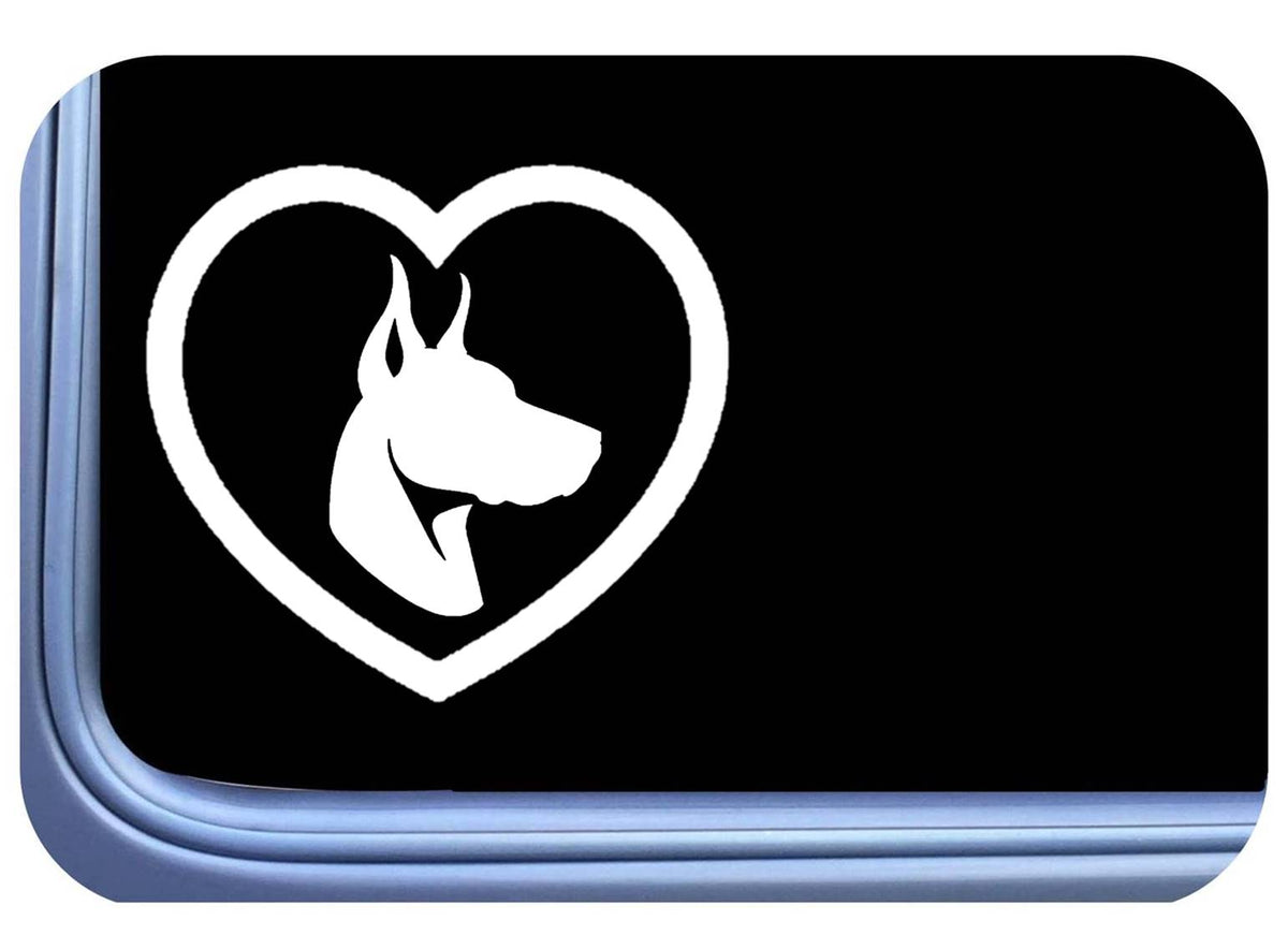 Doberman Heart Vinyl Decal – 6 Inch