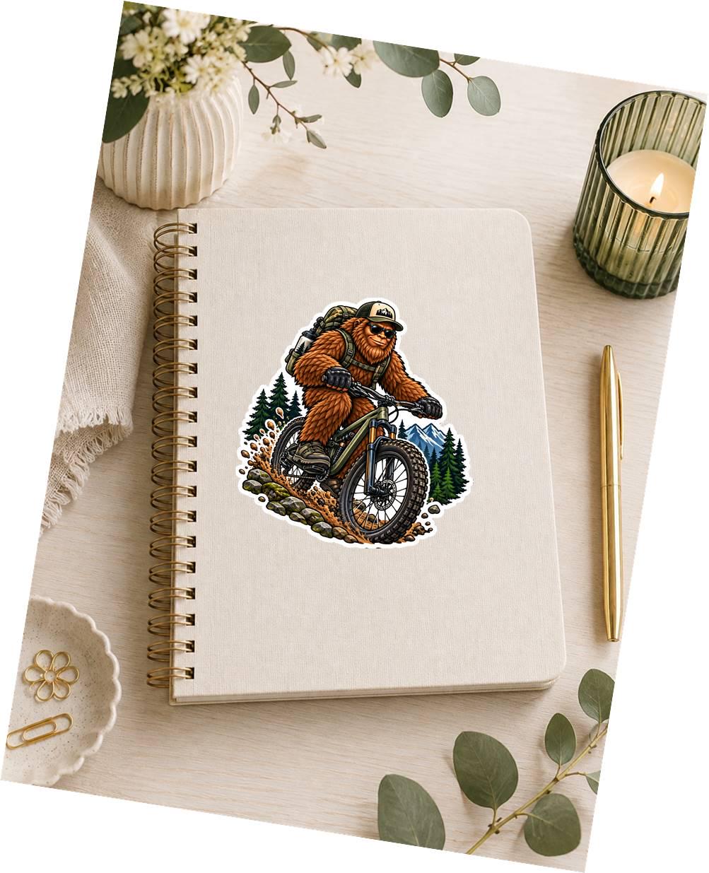 Bigfoot Mountain Biking Sticker, Sasquatch MTB Vinyl Decal, Mountain Bike Sticker – ST 045