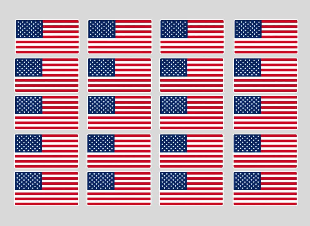 American Flag Sticker, Multi Pack Quantity 20, USA Flag Vinyl Decal, Patriotic American Sticker, United States Flag, ST 055