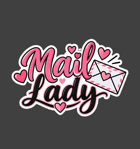 Mail Lady Sticker, Female Mail Carrier Decal, Postal Worker Gift, Cute Pink Mailwoman Sticker ST 061