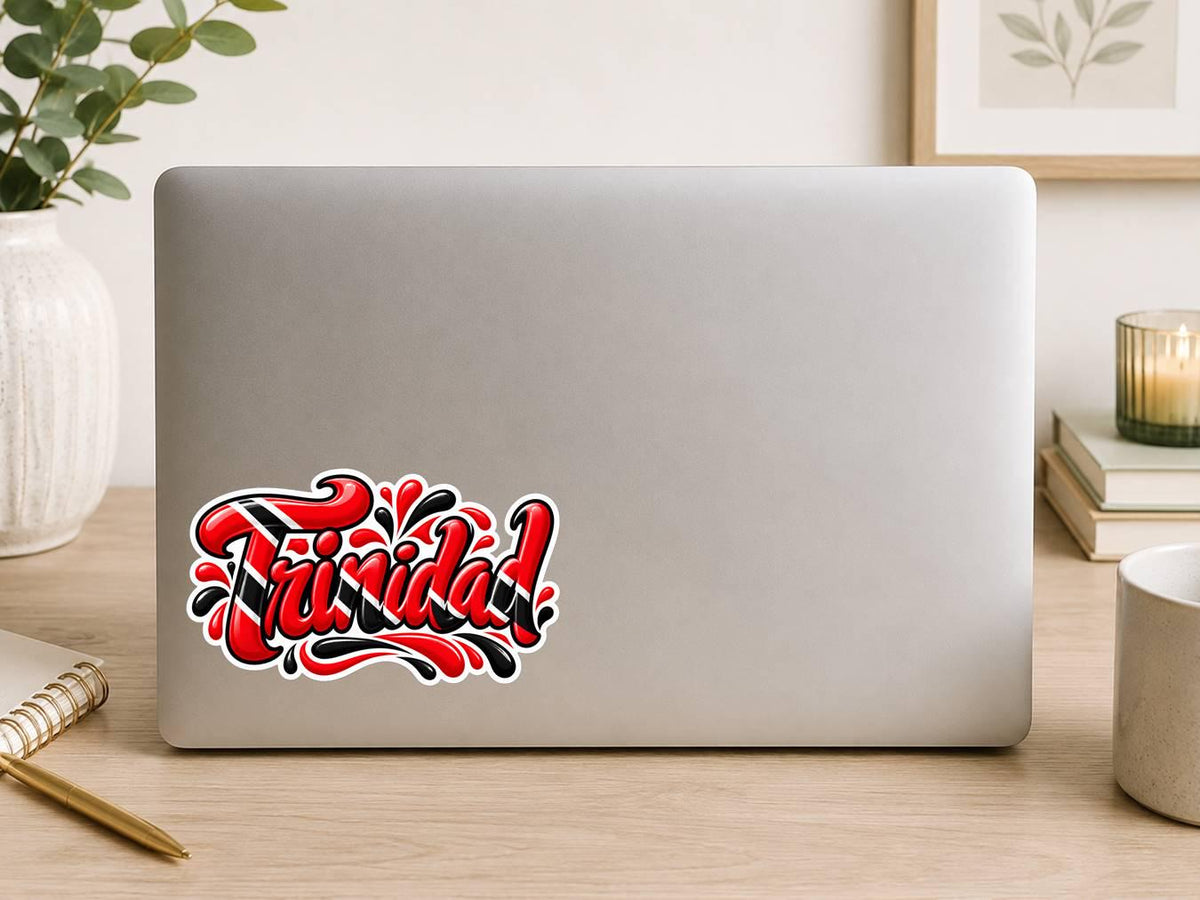 Trinidad Sticker, Trinidad and Tobago Vinyl Decal, Caribbean Flag Waterproof Sticker ST 188