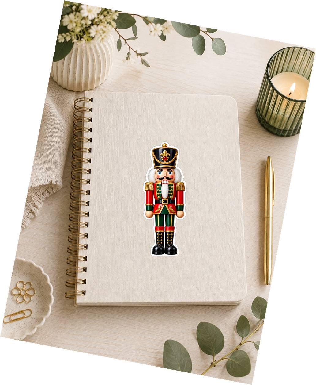 Nutcracker Sticker, Christmas Nutcracker Vinyl Decal, Waterproof Laminated Holiday Sticker ST 193