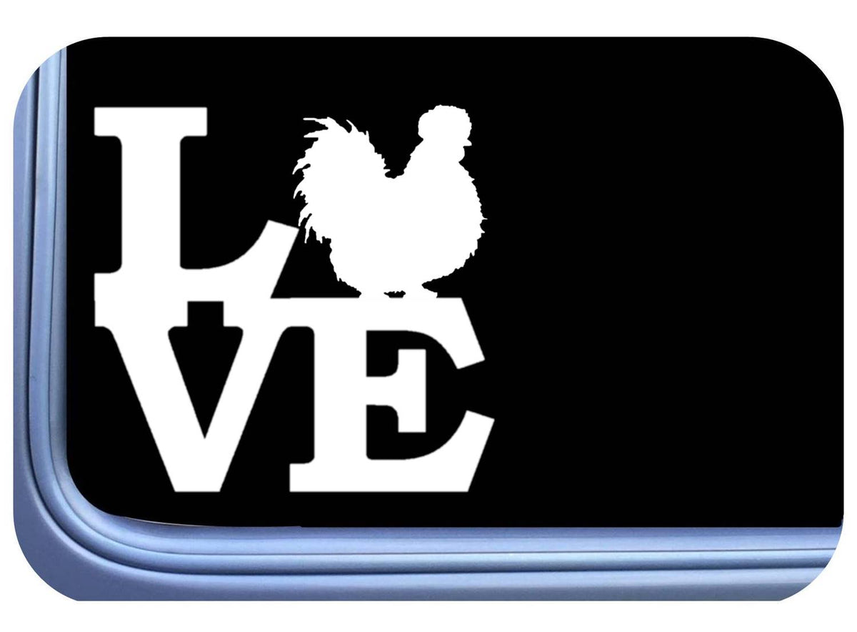 Silkie Chicken Love Vinyl Decal – 6 Inch