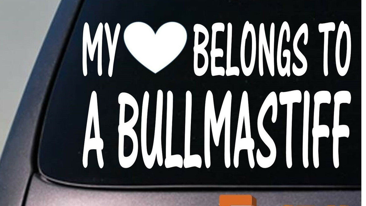 My Heart Belongs to a Bullmastiff Vinyl Decal