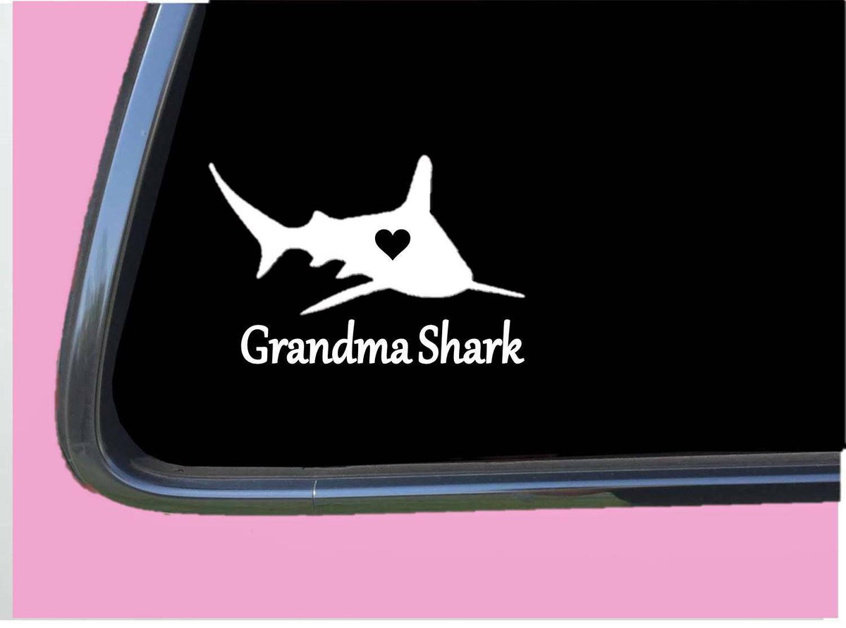 Grandma Shark Vinyl Decal – 8 Inch