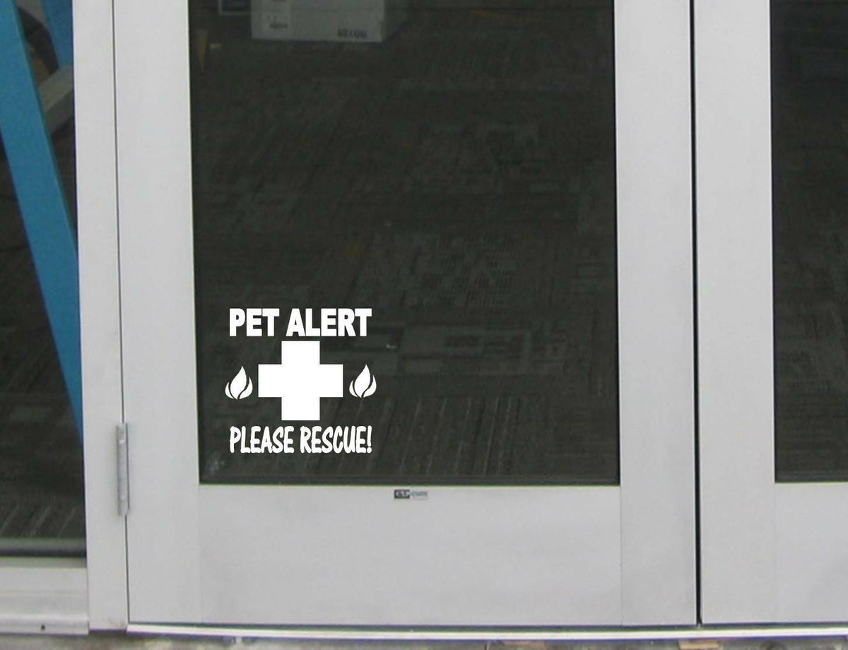 Pet Alert Fire Rescue Door Sign Vinyl Decal – 6 Inch