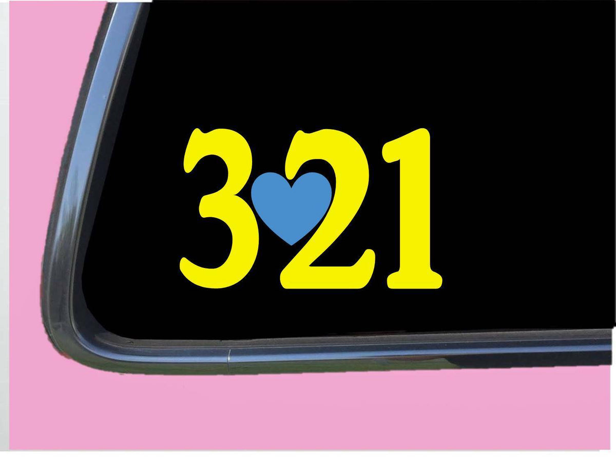 321 Down Syndrome Vinyl Decal – 8 Inch