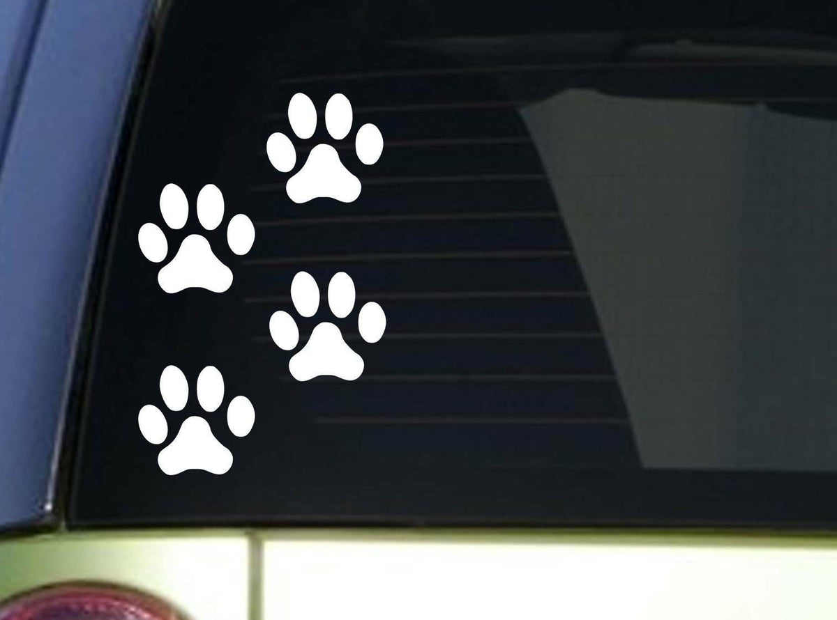 Set of 4 Dog Paws 2X Vinyl Decal – 2 Inch
