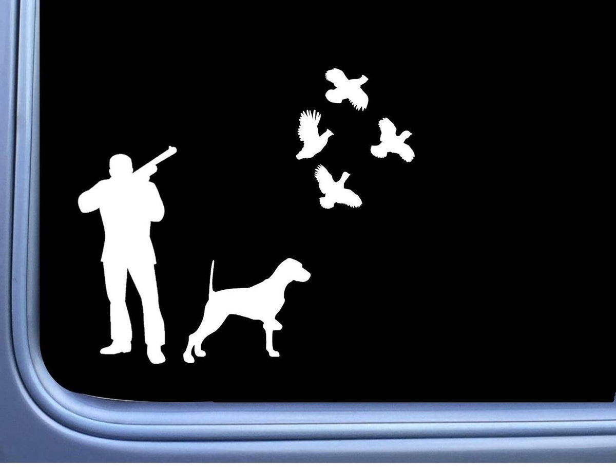 English Pointer 4 Quail Hunting Dog Vinyl Decal – 8 Inch