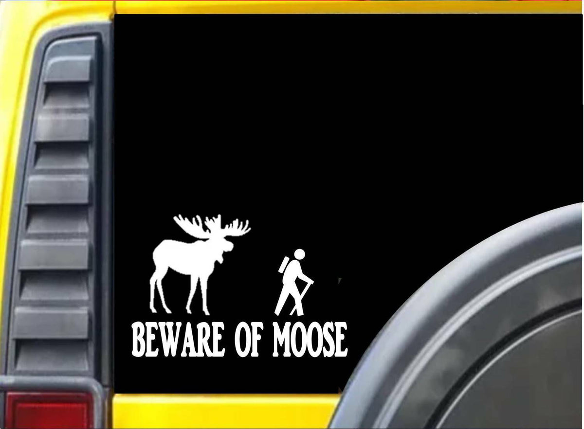 Beware of Moose Vinyl Decal – 8 Inch