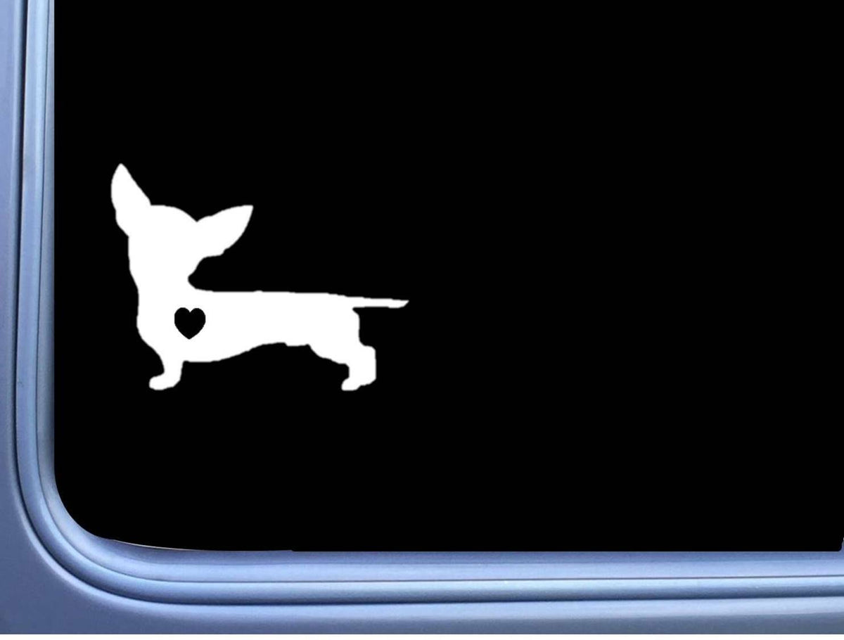 Chiweenie Lil Heart Vinyl Decal – 6 Inch