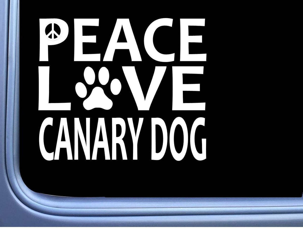 Canary Dog Peace Love Presa Canario Dog Vinyl Decal – 6 Inch