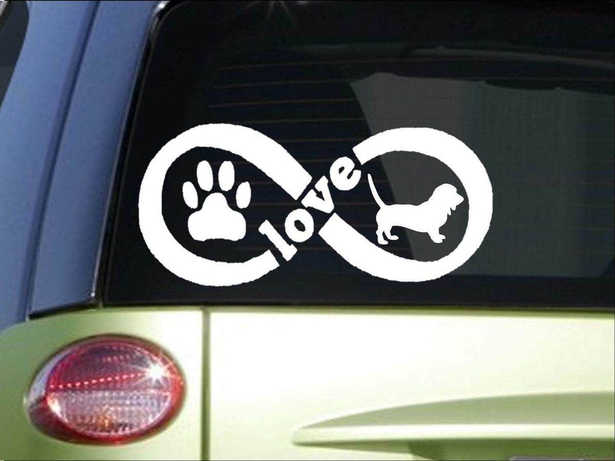 Basset Hound Infinity Vinyl Decal – 8.5 Inch