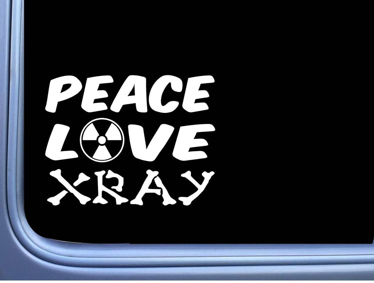 Peace Love Xray Words Vinyl Decal – 6 Inch