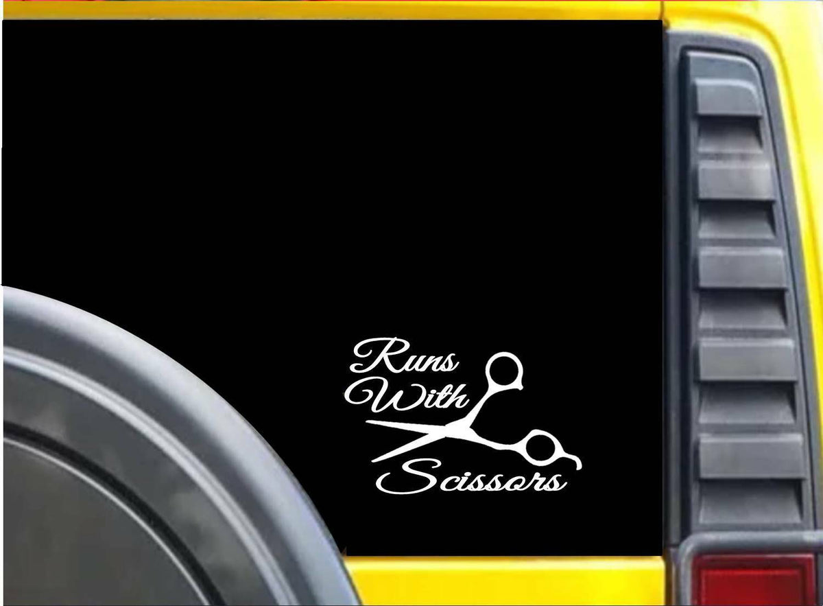 Runs with Scissors Wide Vinyl Decal – 6 Inch