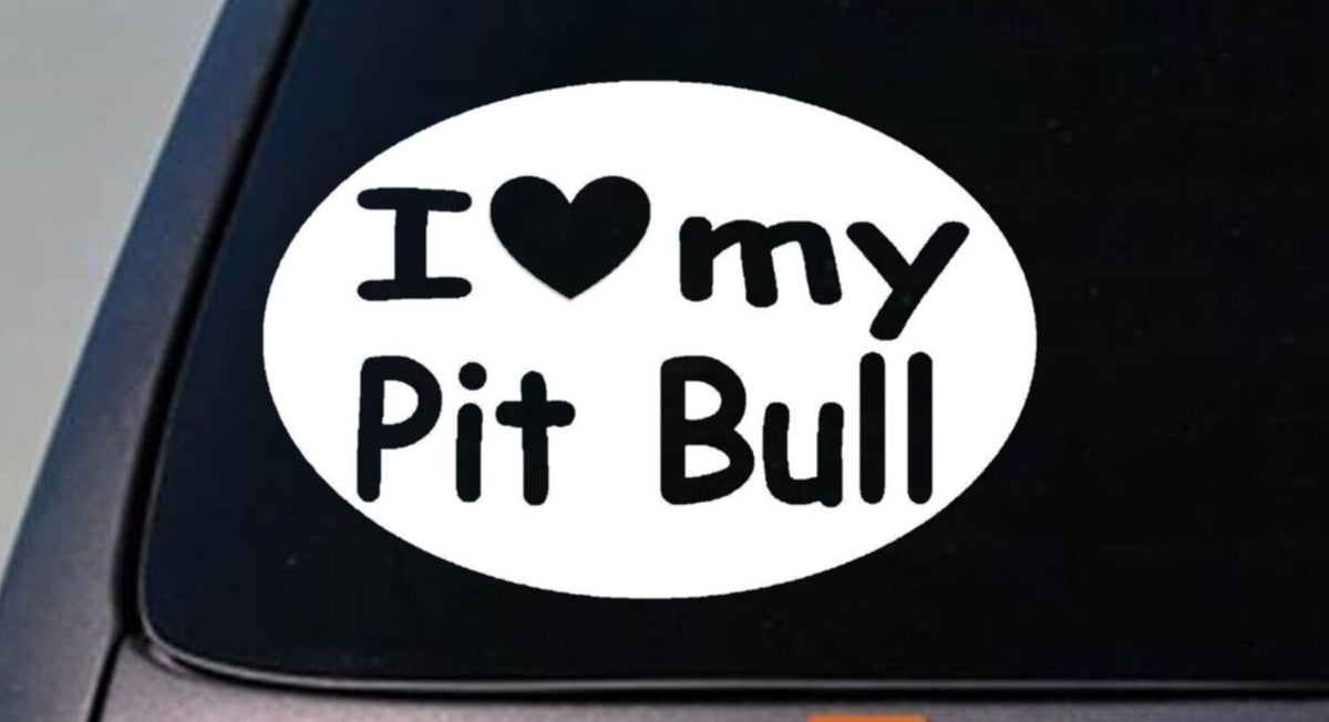 I Love My Pit Bull Apbt Bully Vinyl Decal
