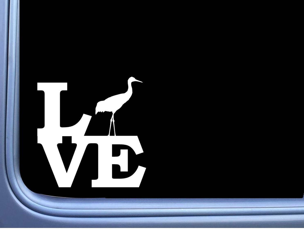 Sandhill Crane Love Vinyl Decal – 6 Inch