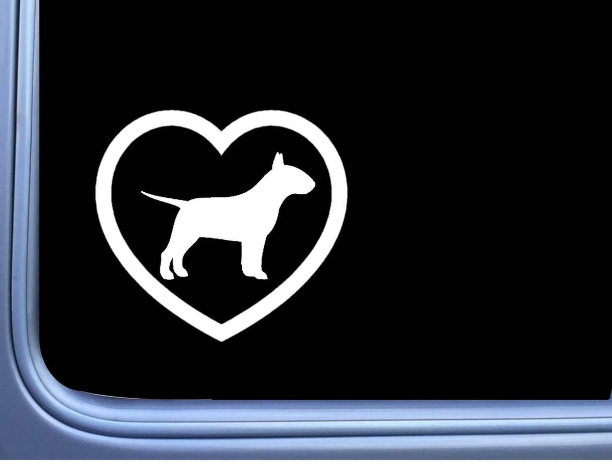 Bull Terrier Big Heart Vinyl Decal – 6 Inch