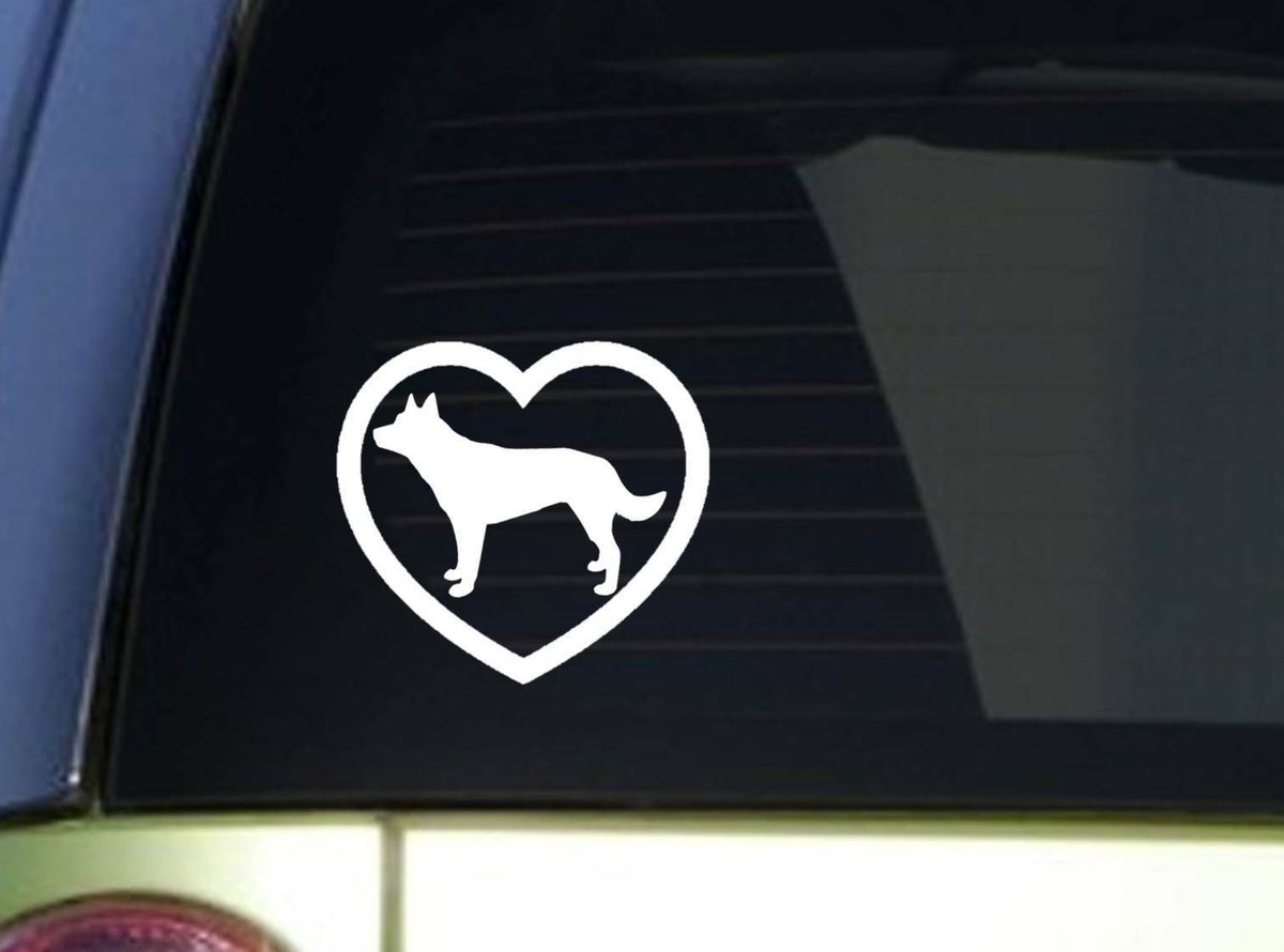 Kelpie Heart Sitcker 6X Vinyl Decal – 6 Inch