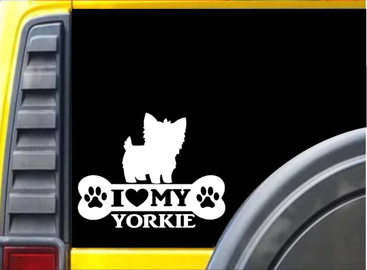 Yorkie Bone Vinyl Decal – 8 Inch