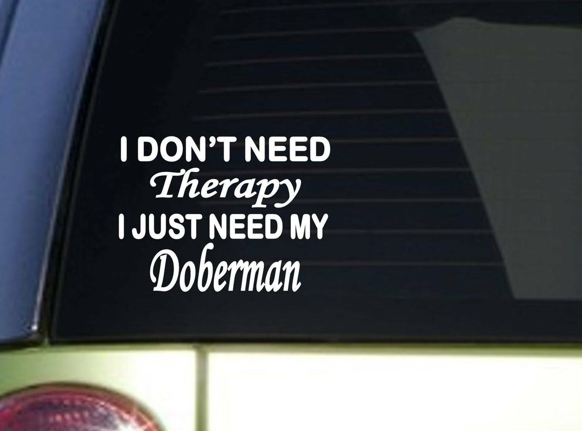 Doberman Therapy Vinyl Decal – 6 Inch