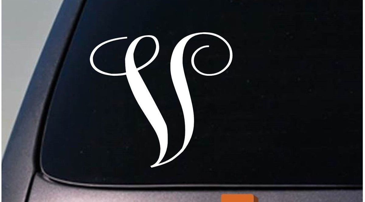 Letter V Monogram Vinyl Decal – 6 Inch