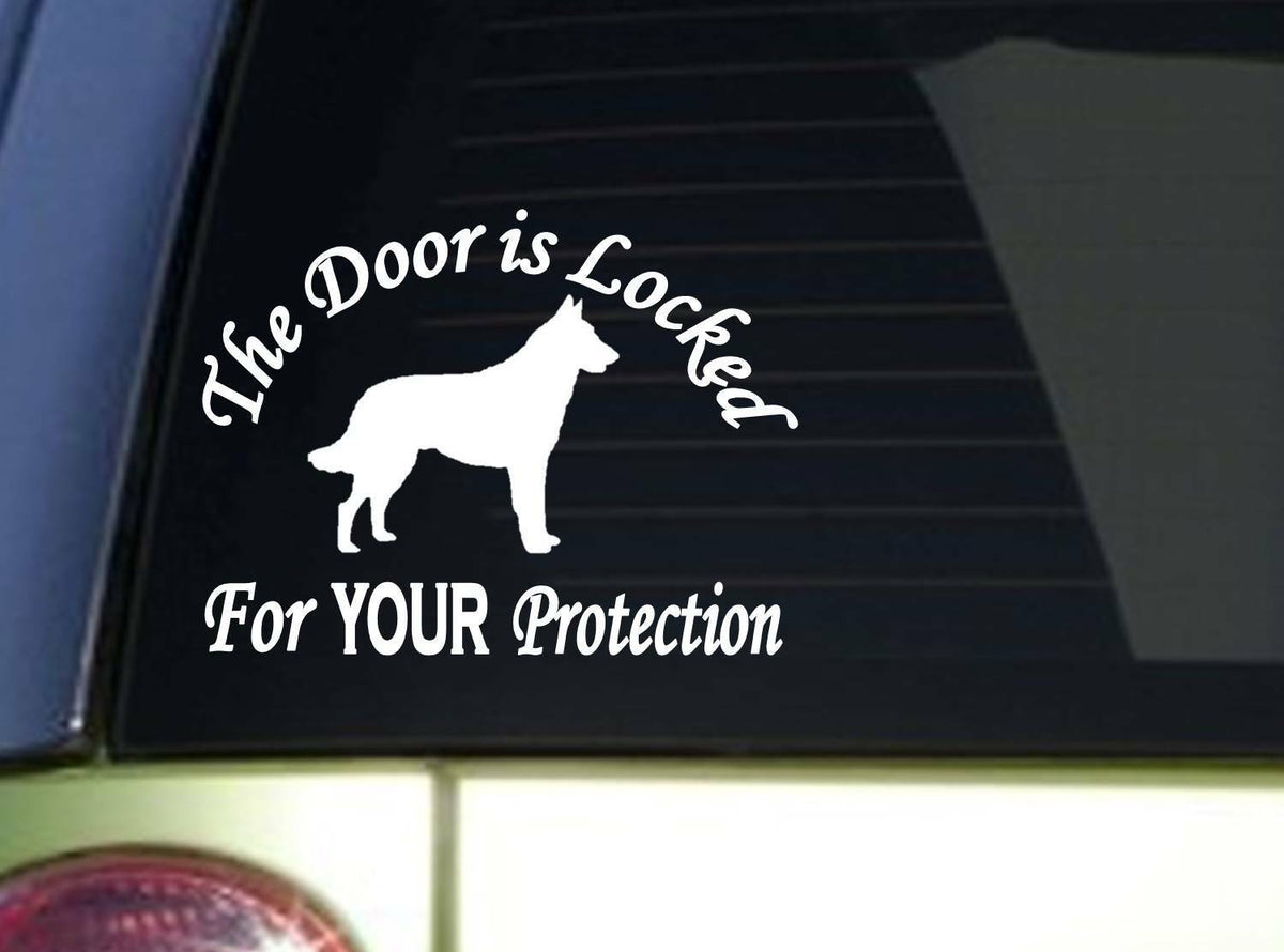 Door Is Locked Malinois 6X Vinyl Decal – 6 Inch