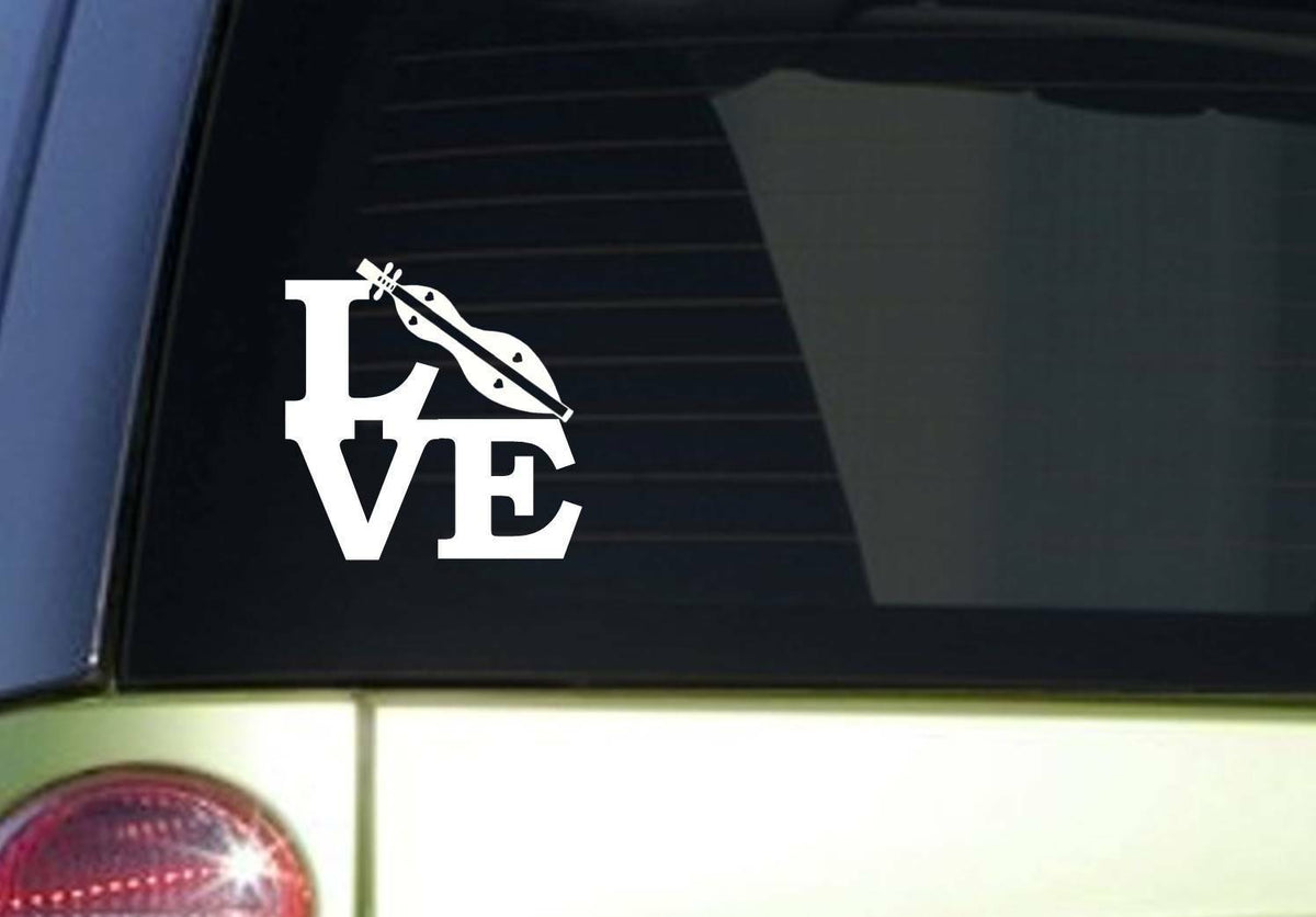 Dulcimer Love Wide Vinyl Decal – 6 Inch