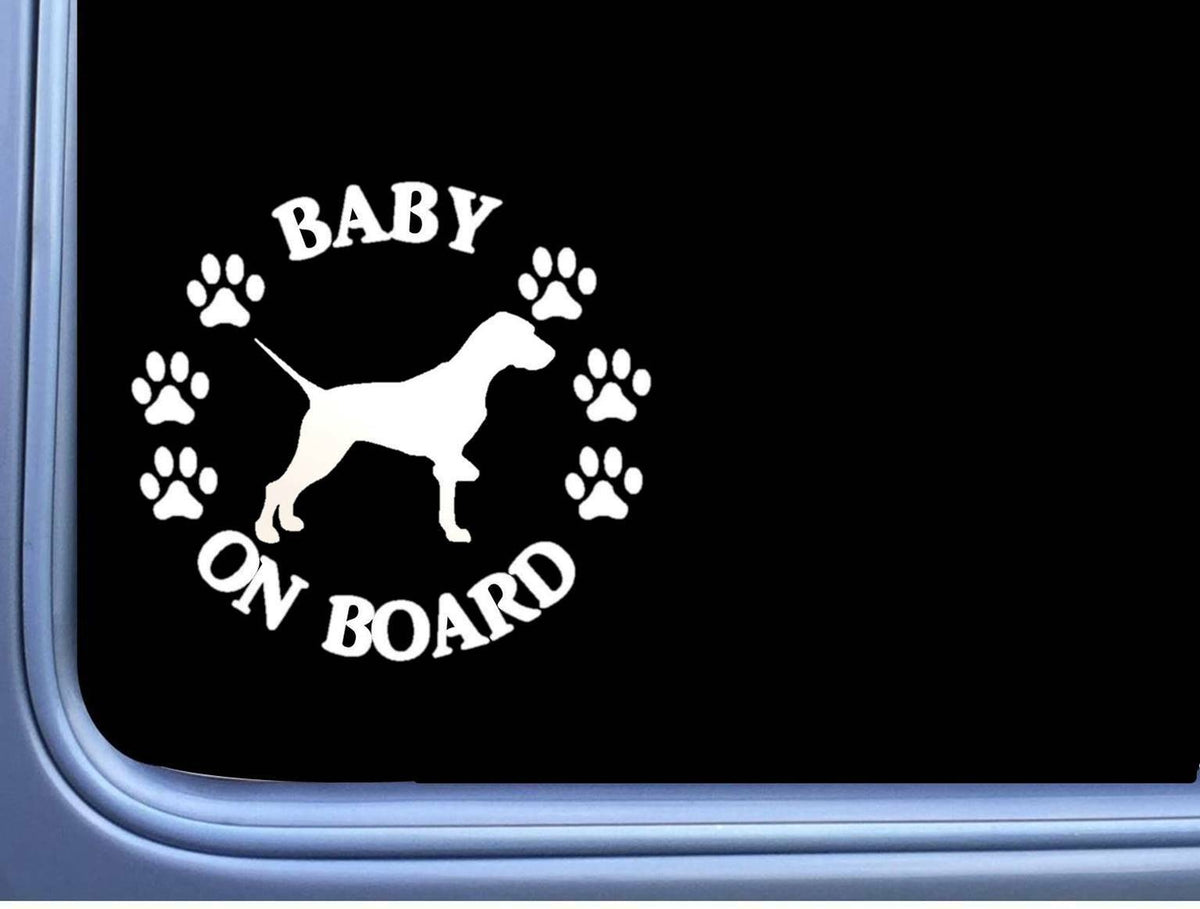 Baby on Board English Pointer Vinyl Decal – 6 Inch