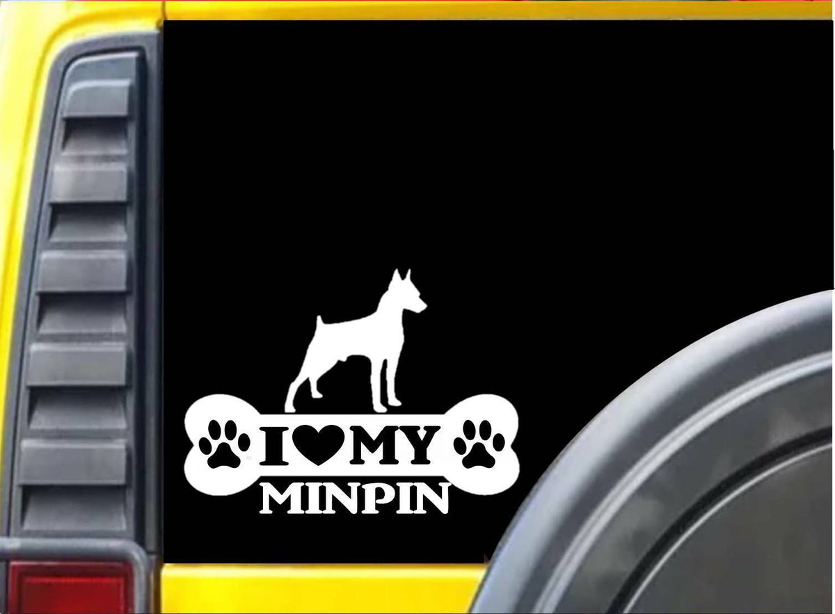 Minpin Bone Vinyl Decal – 8 Inch