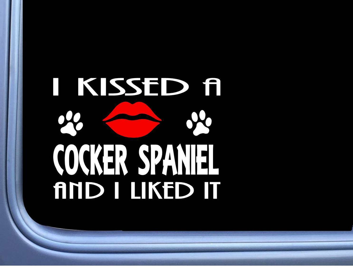 Cocker Spaniel Kissed Dog Vinyl Decal – 8 Inch