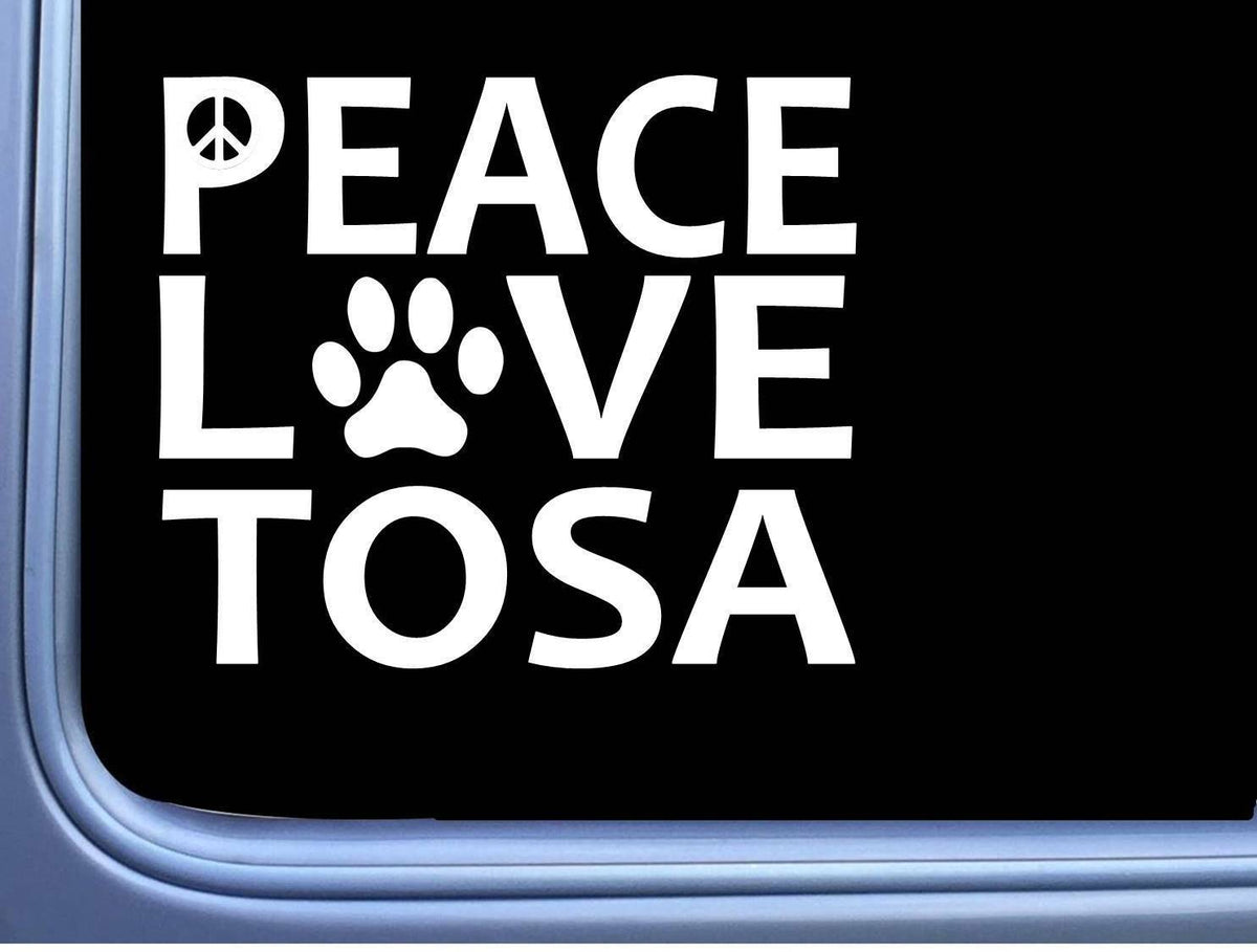 Japanese Tosa Peace Love Dog Vinyl Decal – 6 Inch
