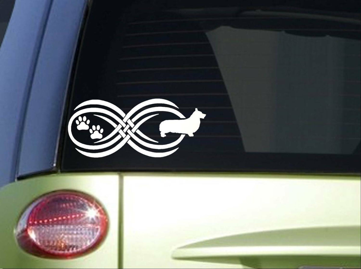 Tribal Corgi Infinity Sitcker Wide Vinyl Decal – 8.5 Inch