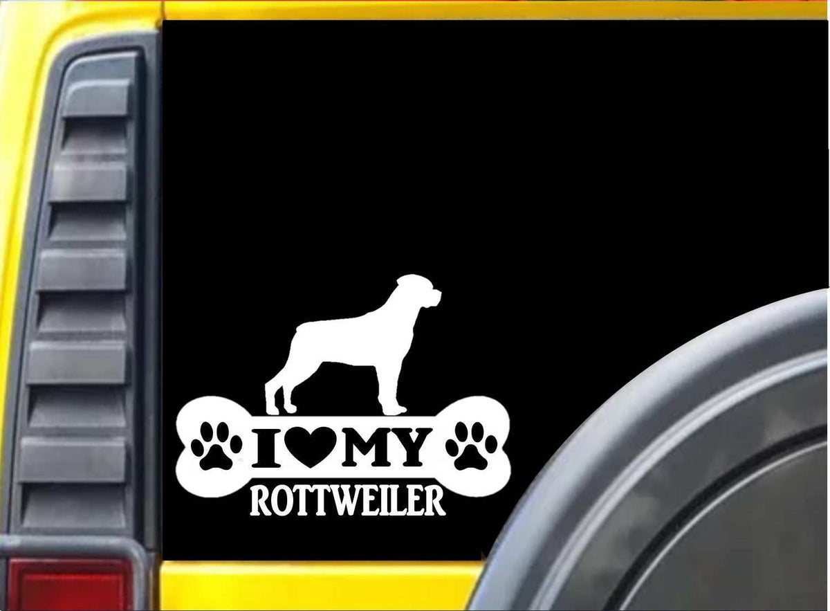 Rottweiler Bone Vinyl Decal – 8 Inch
