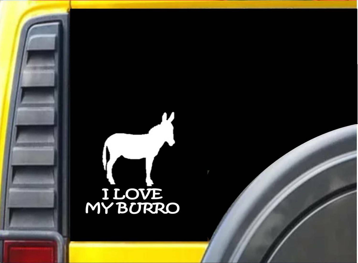 I Love My Burro Vinyl Decal – 6 Inch