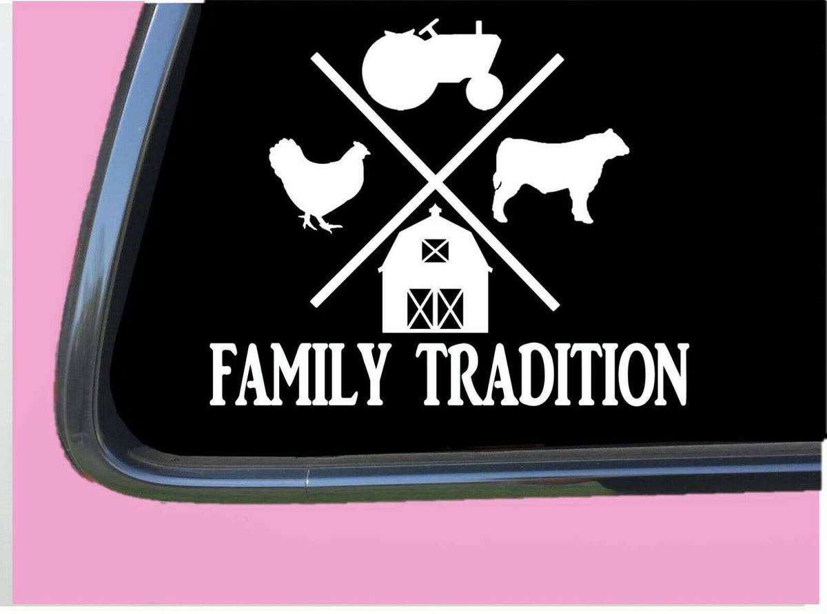 Family Tradition Beef Cow Vinyl Decal – 6 Inch