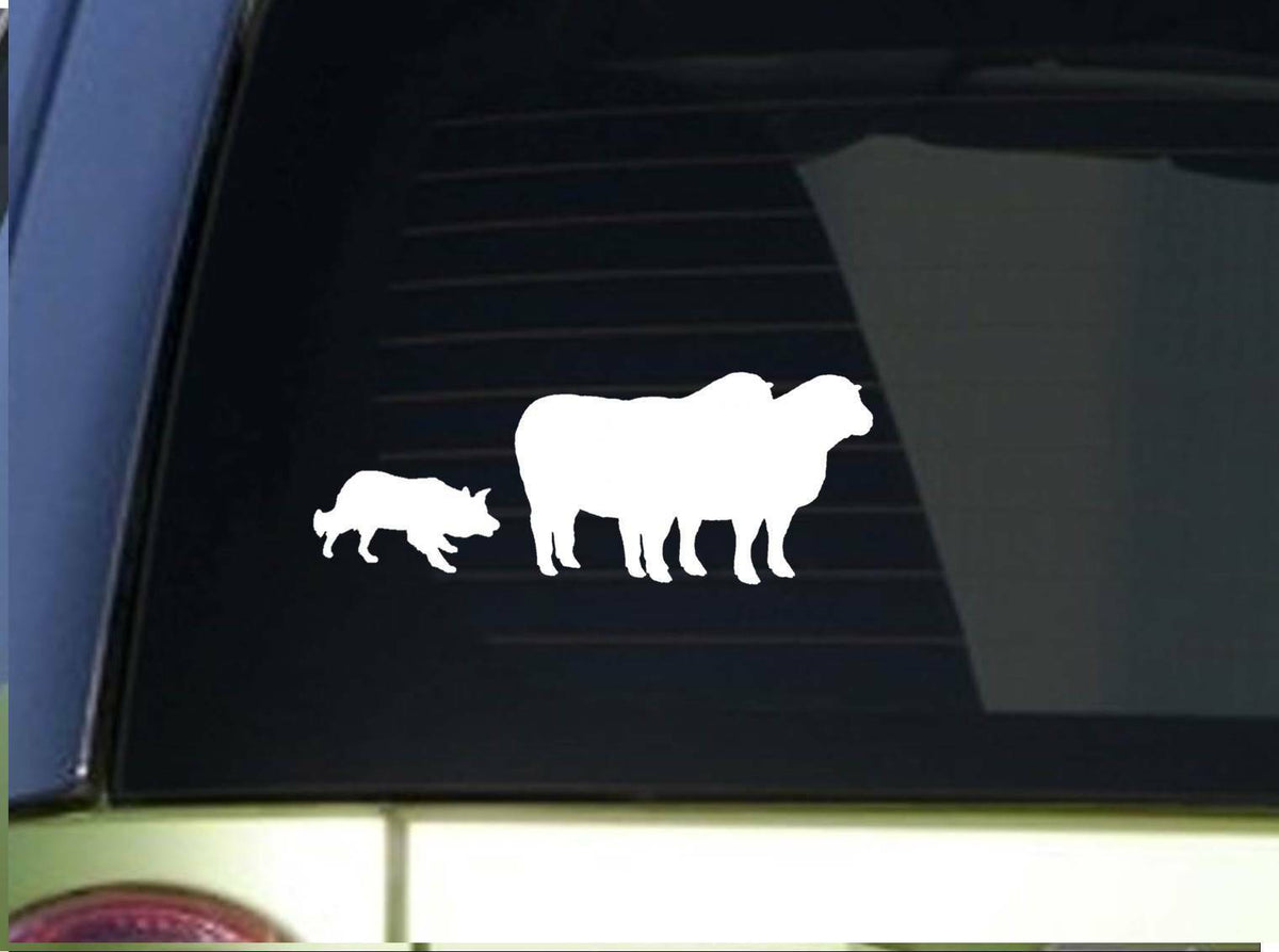 Border Collie Herding Sheep Sitcker Vinyl Decal – 6 Inch