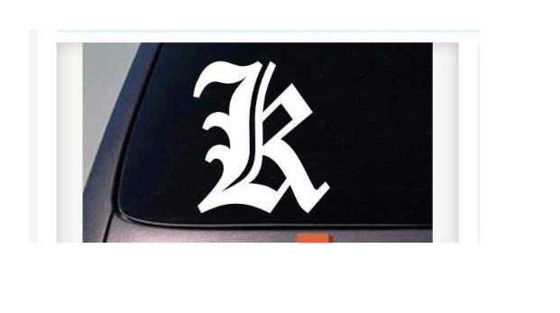 Letter K Vinyl Decal – 6 Inch