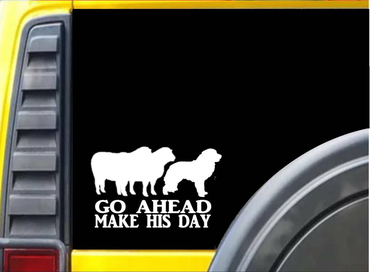 Go Ahead Make His Day Sheep Vinyl Decal – 8 Inch