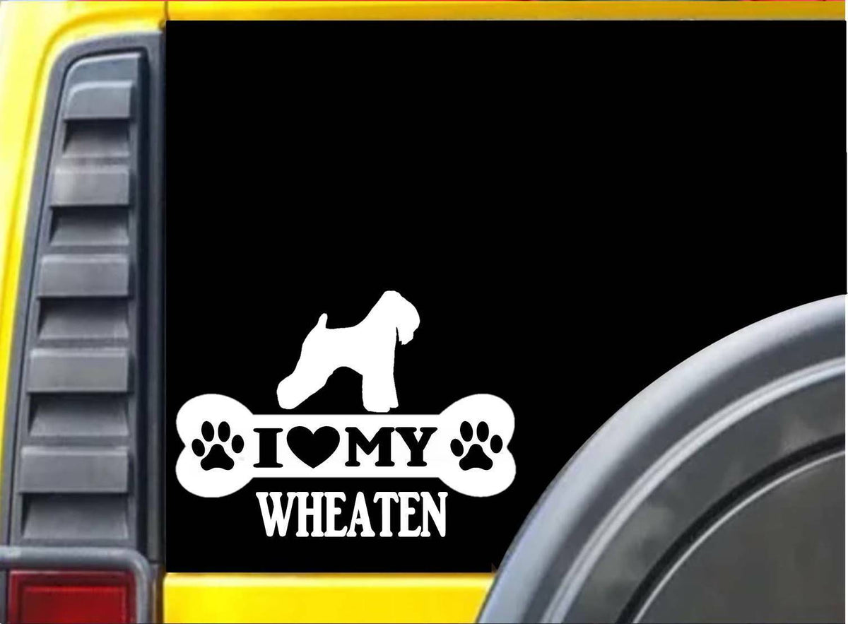Wheaten Terrier Bone Vinyl Decal – 8 Inch