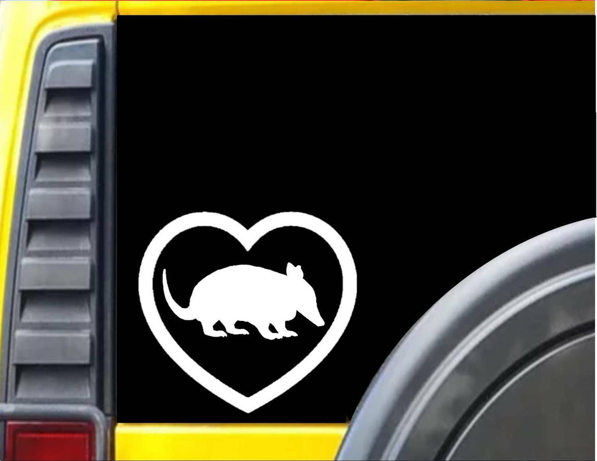 Armadillo Heart Vinyl Decal – 6 Inch