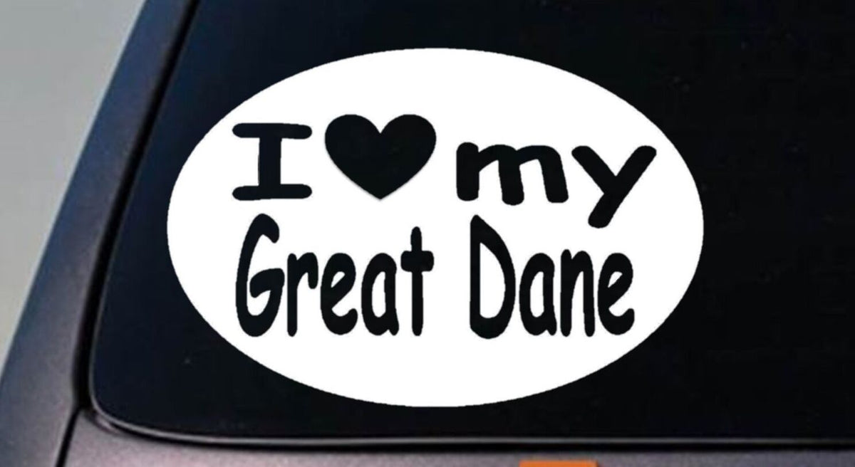 I Love My Great Dane Vinyl Decal – 6 Inch