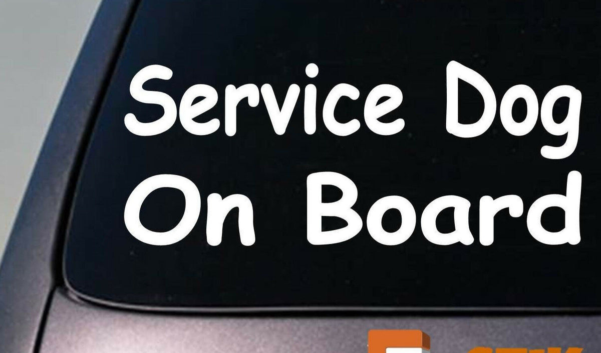 Service Dog on Board Vinyl Decal – 6 Inch