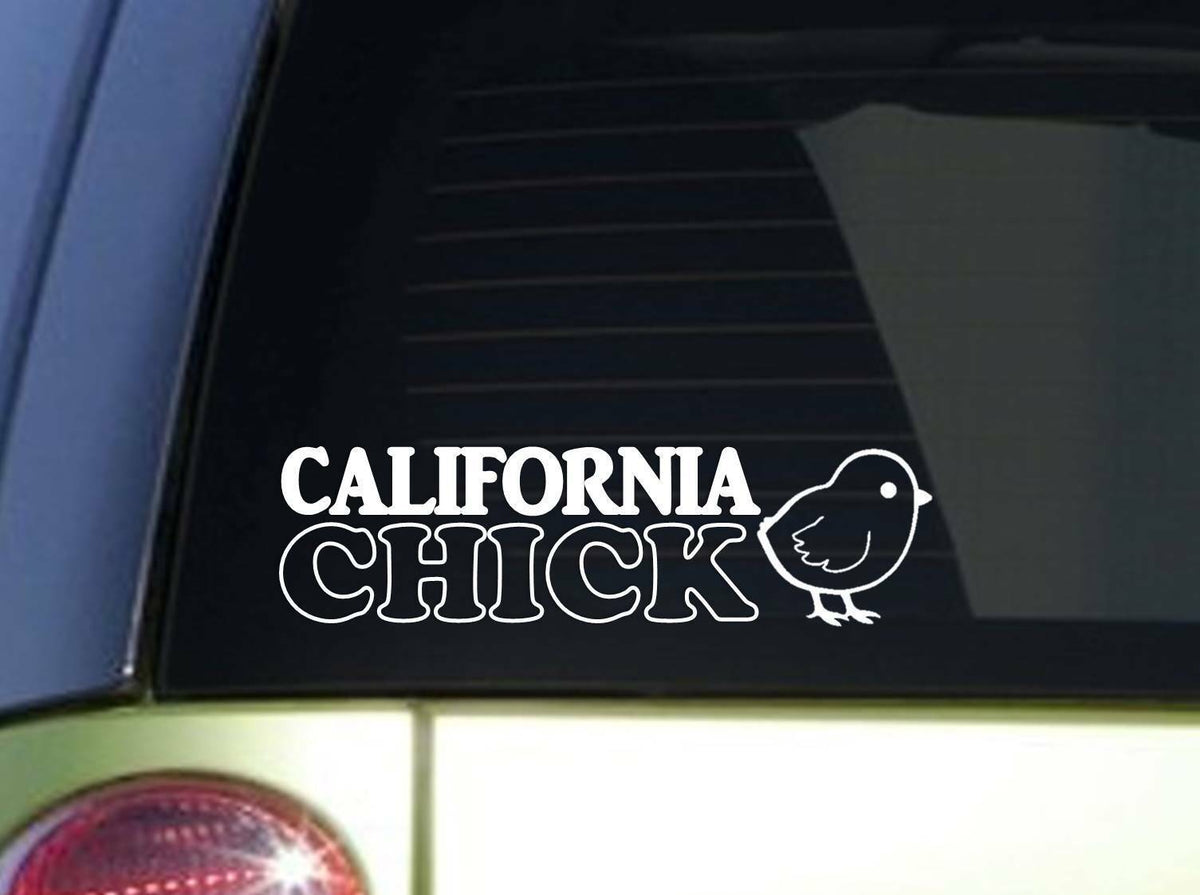 California Chick Wide Vinyl Decal – 8 Inch