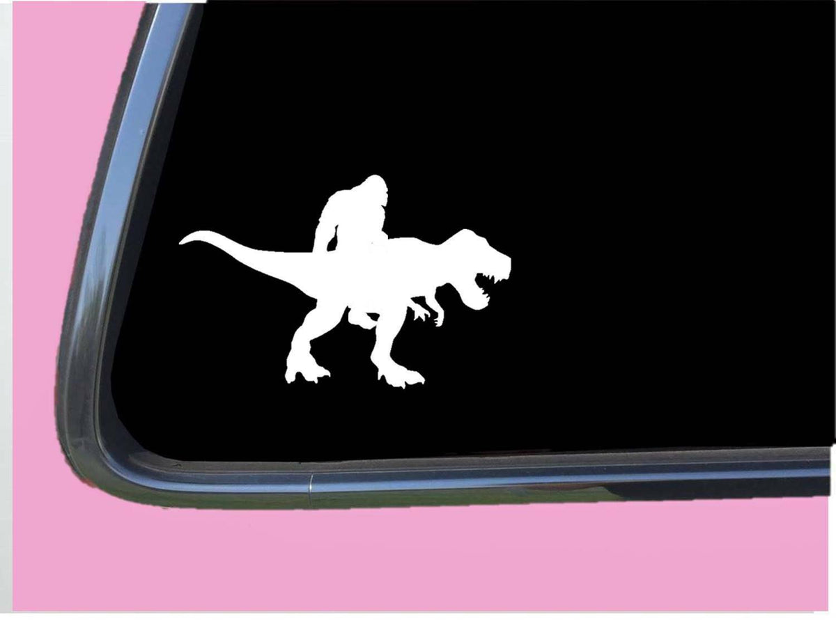 Bigfoot Riding Trex Vinyl Decal – 8 Inch
