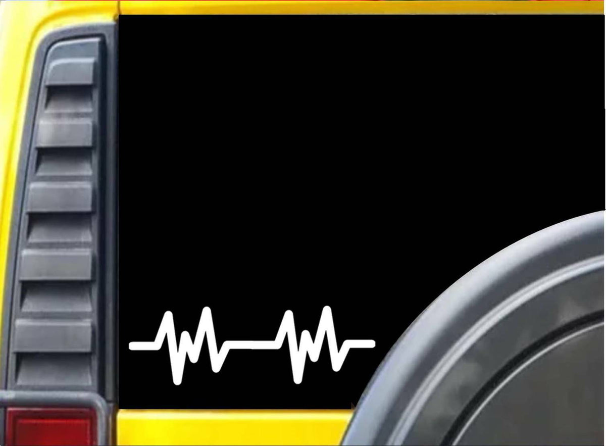 Heartbeat Line Vinyl Decal – 8 Inch