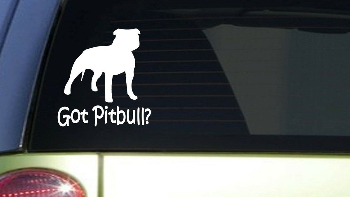 Got Pitbull Uncropped White Vinyl Decal – 6 Inch