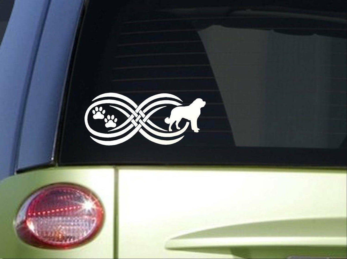 Tribal Saint Bernard Infinity Sitcker Wide Vinyl Decal – 8.5 Inch
