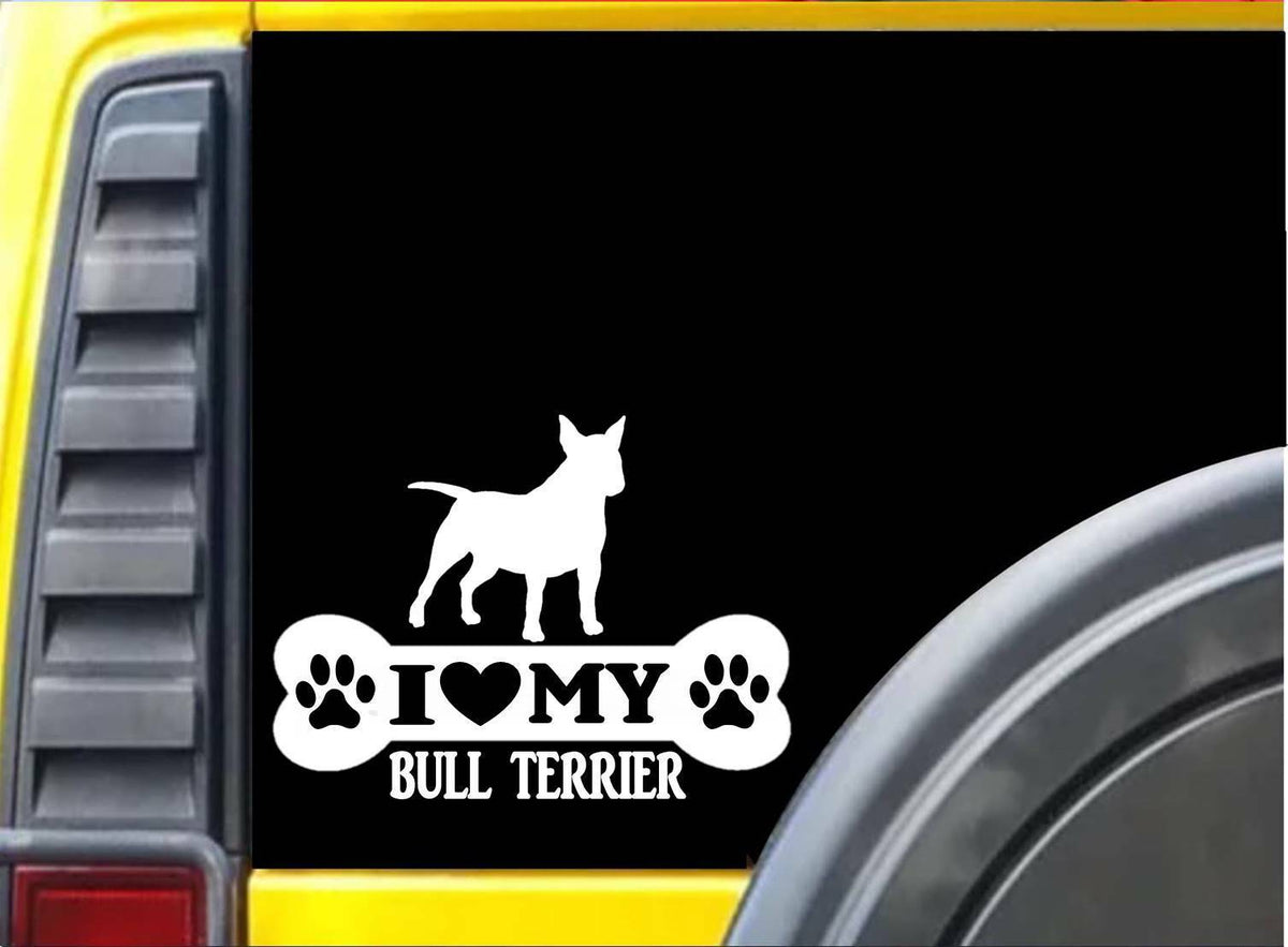 Bull Terrier Bone Vinyl Decal – 8 Inch