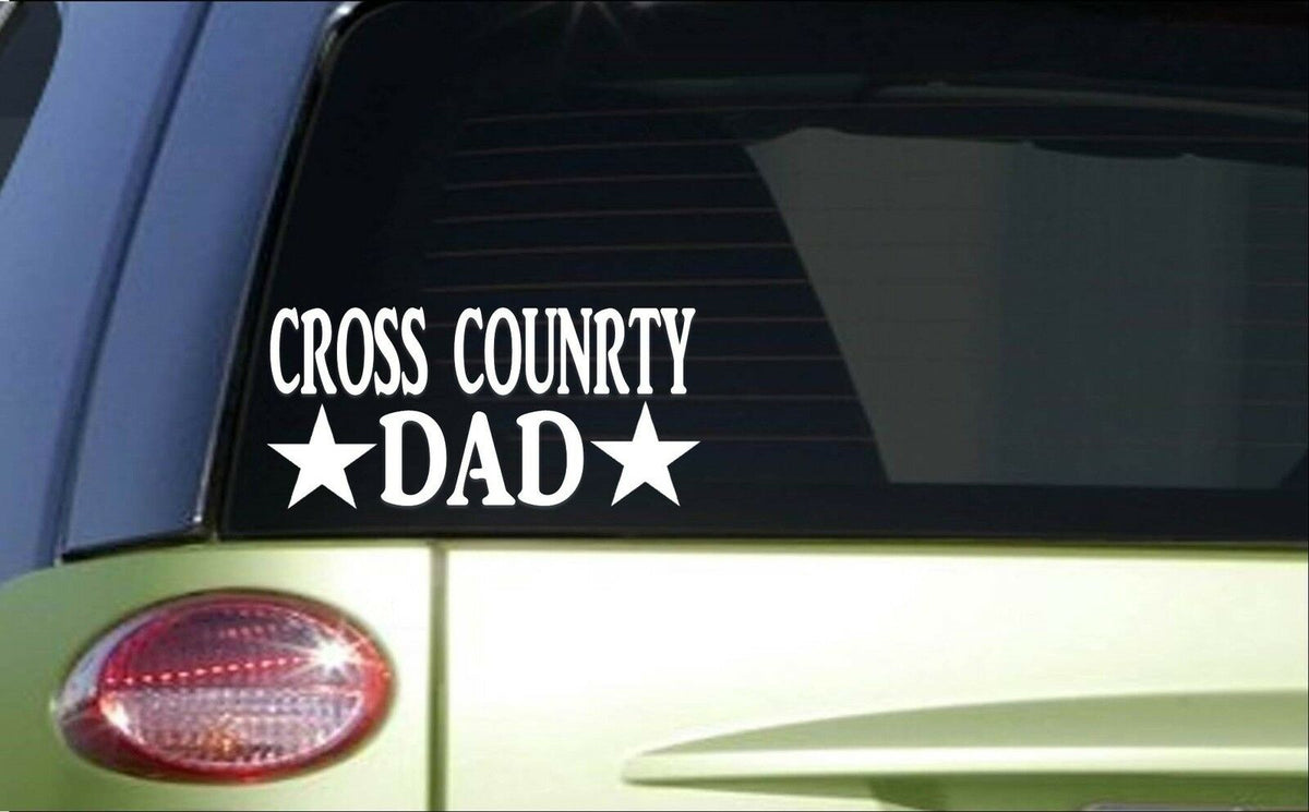 Cross Country Dad Vinyl Decal – 8 Inch